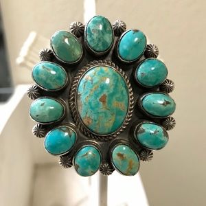 Native American Sterling Silver/TurquoiseRing sz:6